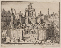 KG 07131
<br/>
Intocht Willem III in Den Haag: Markt
<br/>
<em>Scherm, Lorenz (werkz. ca 1700)</em>